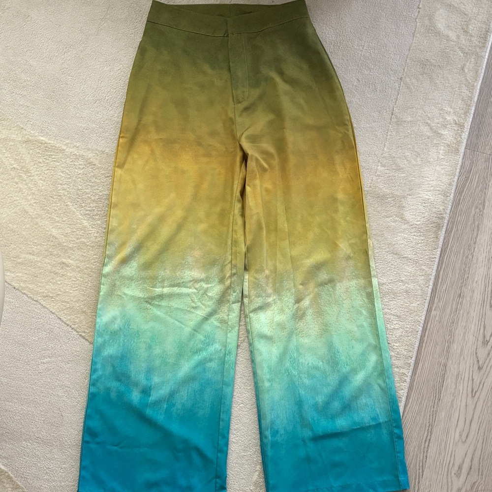 Gradient Green and Blue Women's Trousers